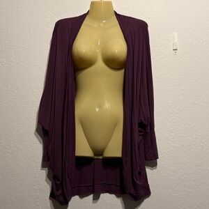 Zenana Outfitters Soft Purple Cardigan - Size M Plum Open Front Side Pockets Top